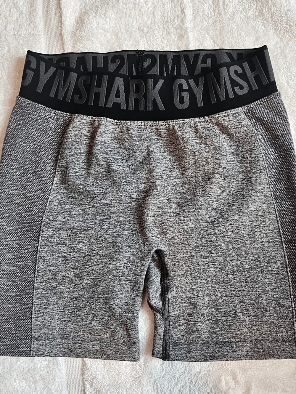 EUC Gymshark Black & Gray Seamless High-Waist Bike Shorts - Size S
